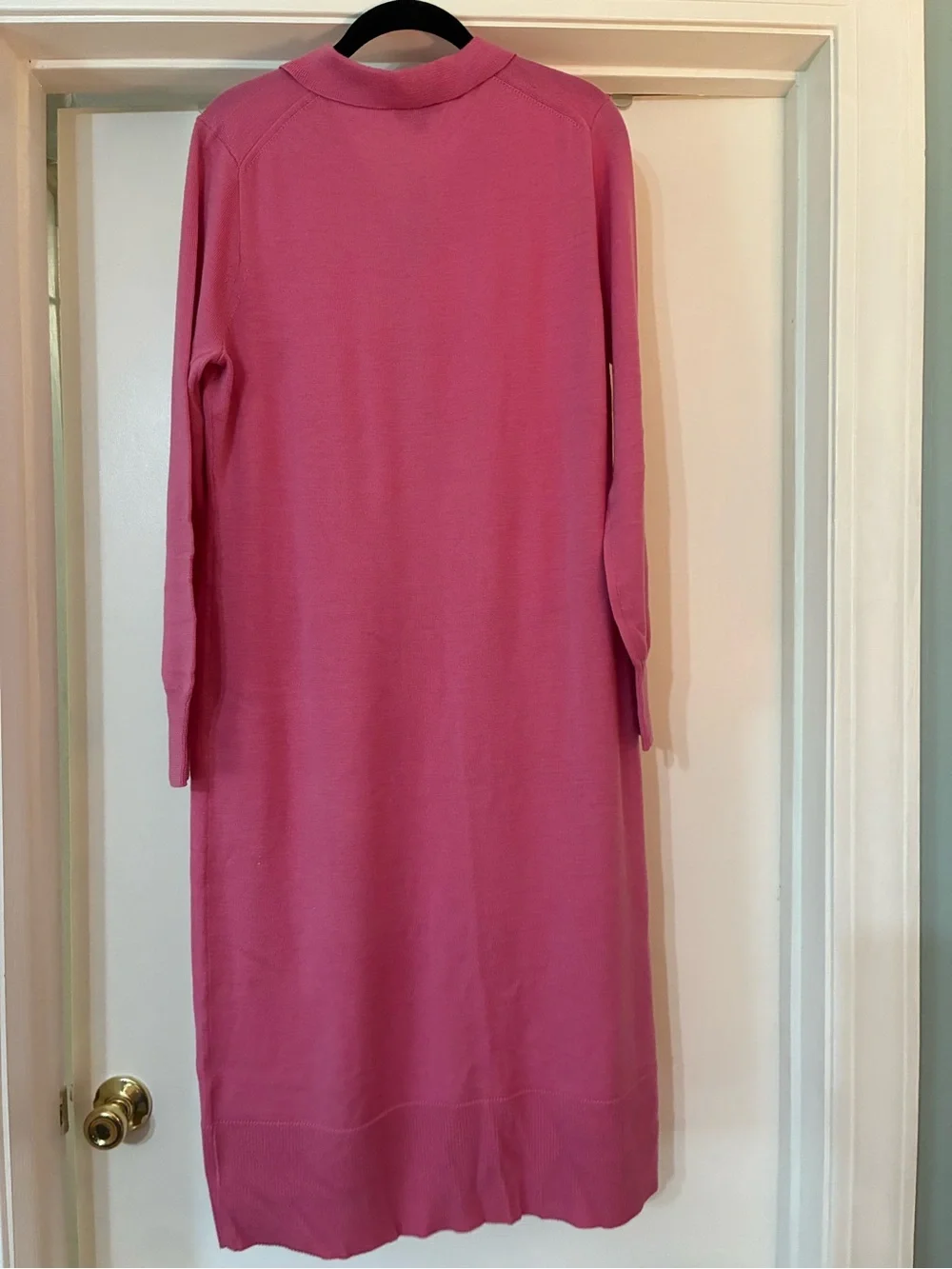 Pink J. Crew merino wool collared sweaterdress, size Large, NWT